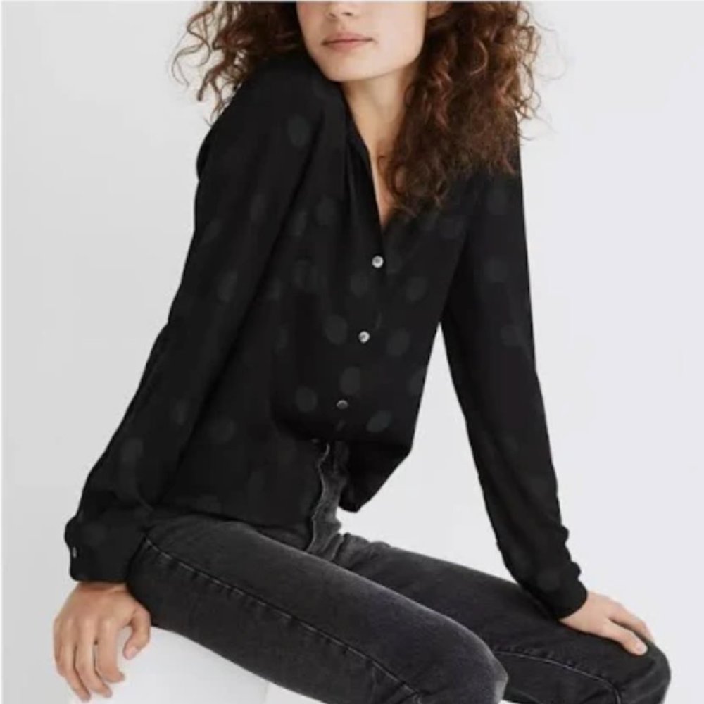 Madewell Jacquard Dot Pajama Shirt - XS